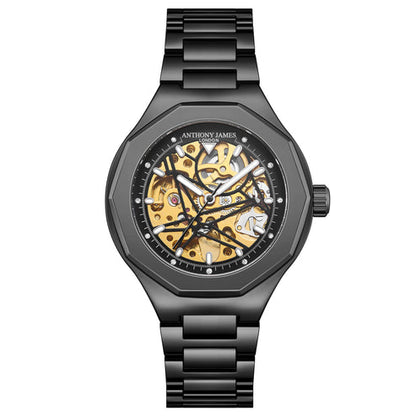Hand Assembled Anthony James Sports Skeleton Automatic Black - SJR London Timepiece