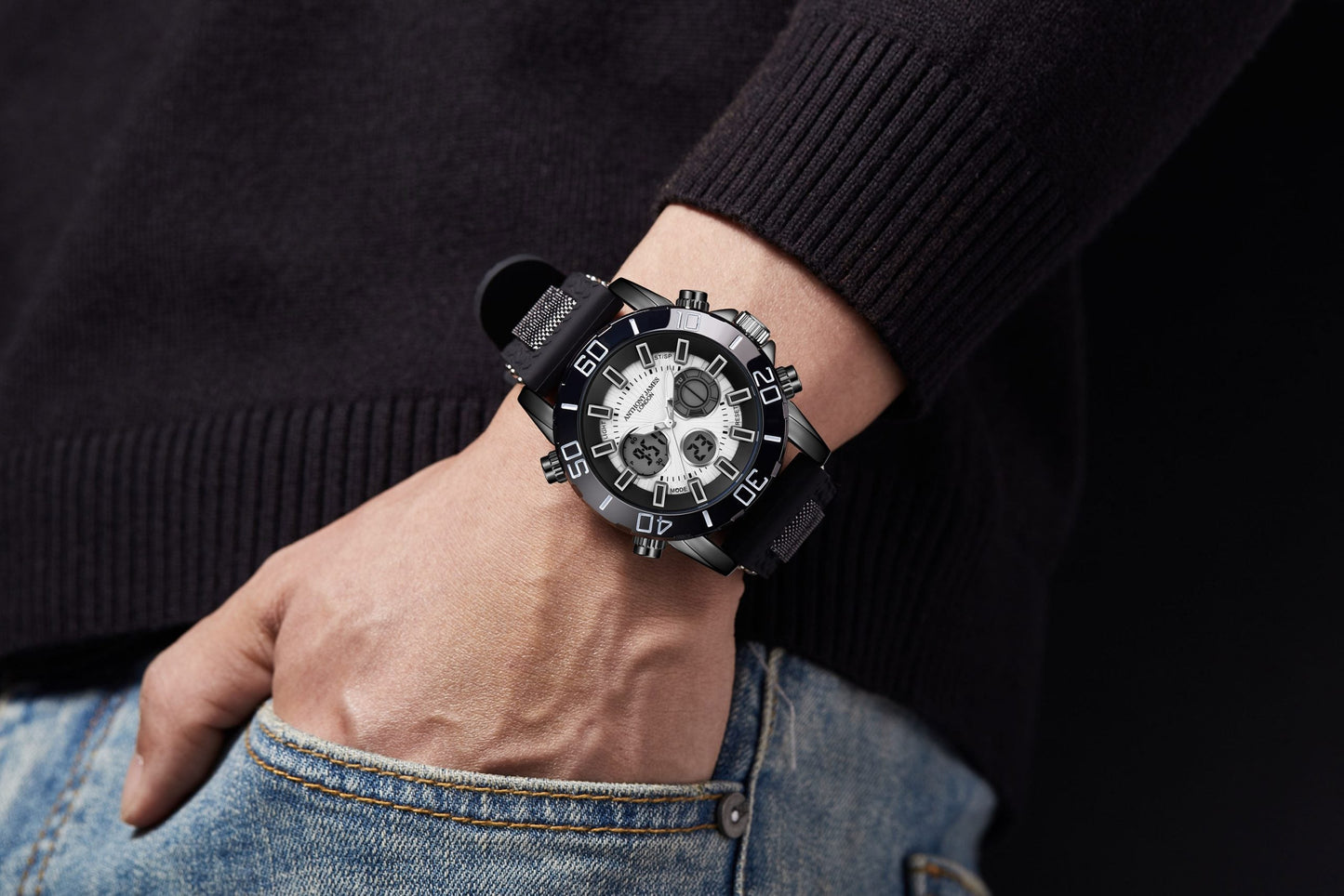 Hand Assembled Anthony James Speedster Black - SJR London Timepiece