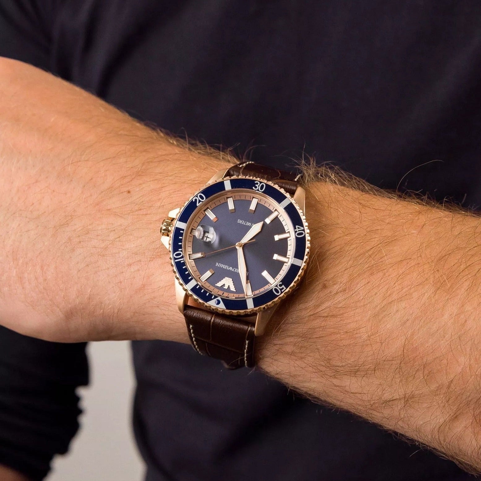 Emporio Armani AR11556 Men's Rose Gold Diver Watch - SJR London Timepiece