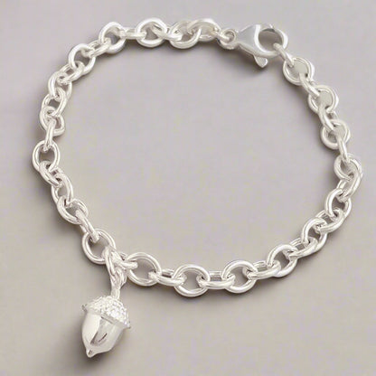 Acorn Silver Charm