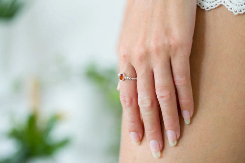 Bague empilable bulles ambrées