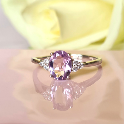Lavender Amethyst Ring in Sterling Silver - SJR London Timepiece