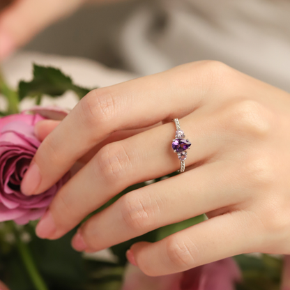 Amethyst and Lavender Amethyst Ring in Sterling Silver - SJR London Timepiece