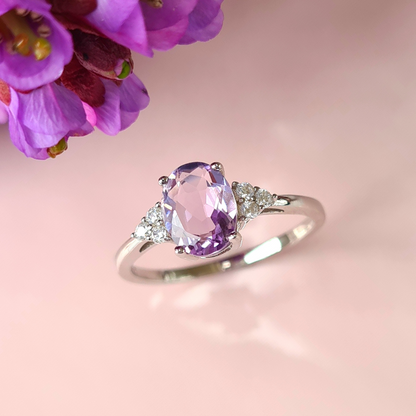 Lavender Amethyst Ring in Sterling Silver - SJR London Timepiece