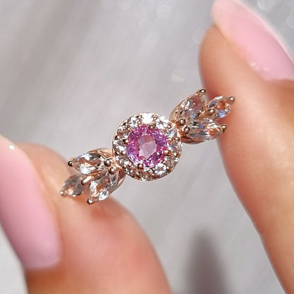 Aurelia Pink Sapphire Ring in 18k Rose Gold Vermeil - SJR London Timepiece