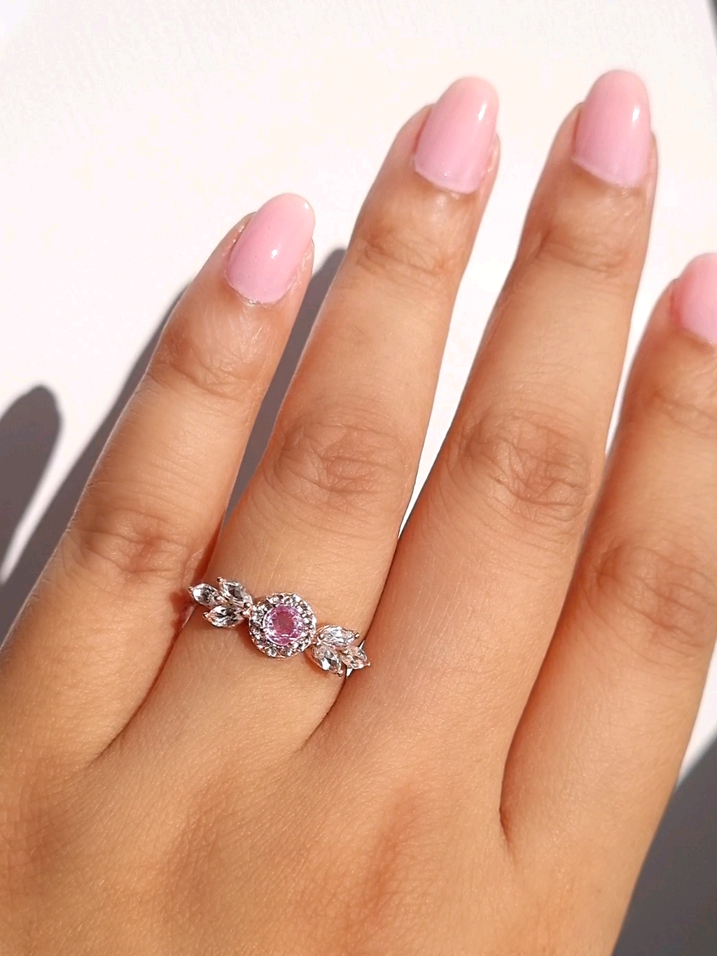 Bague Aurélia Saphir Rose en Vermeil Or Rose 18 carats
