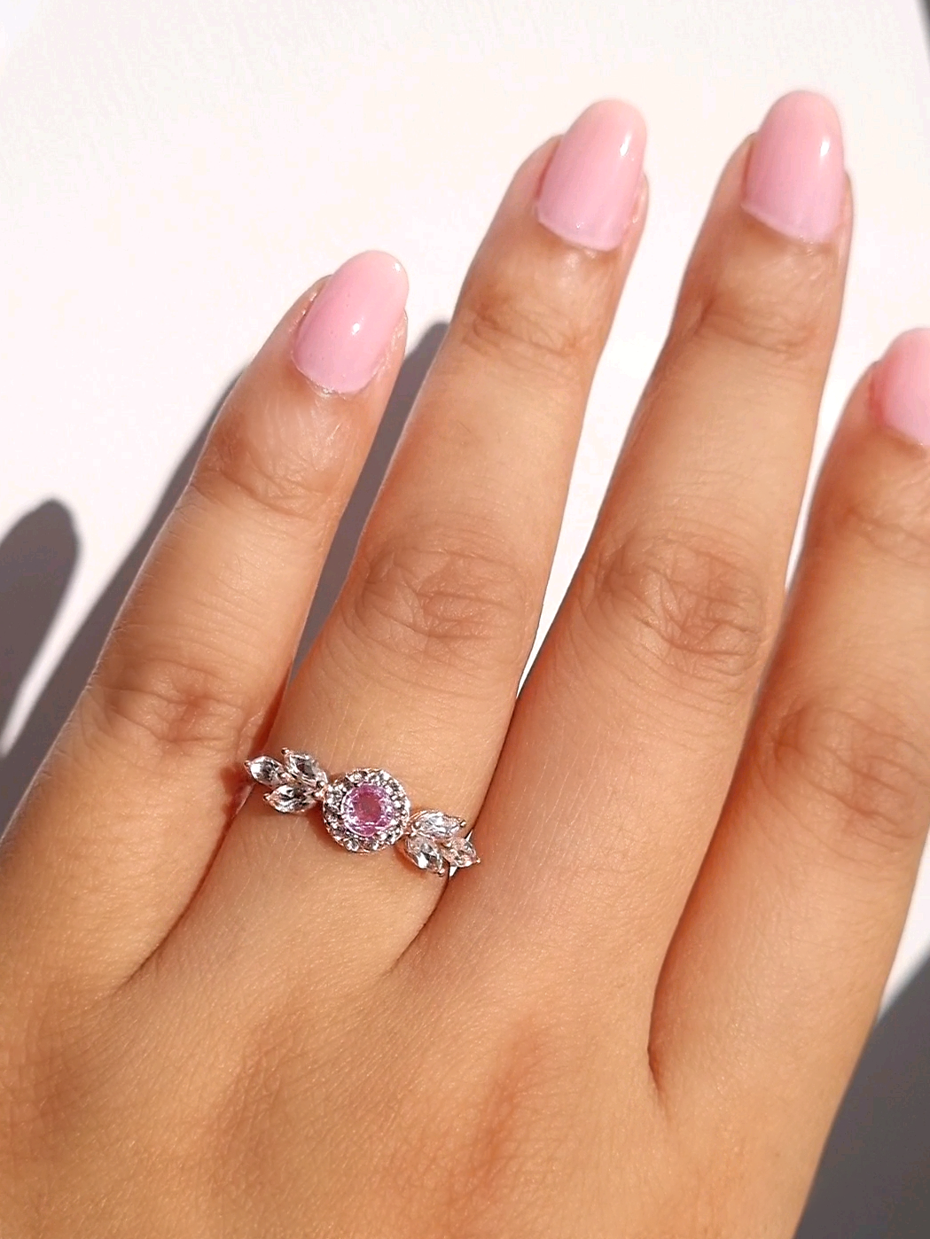 Bague Aurélia Saphir Rose en Vermeil Or Rose 18 carats