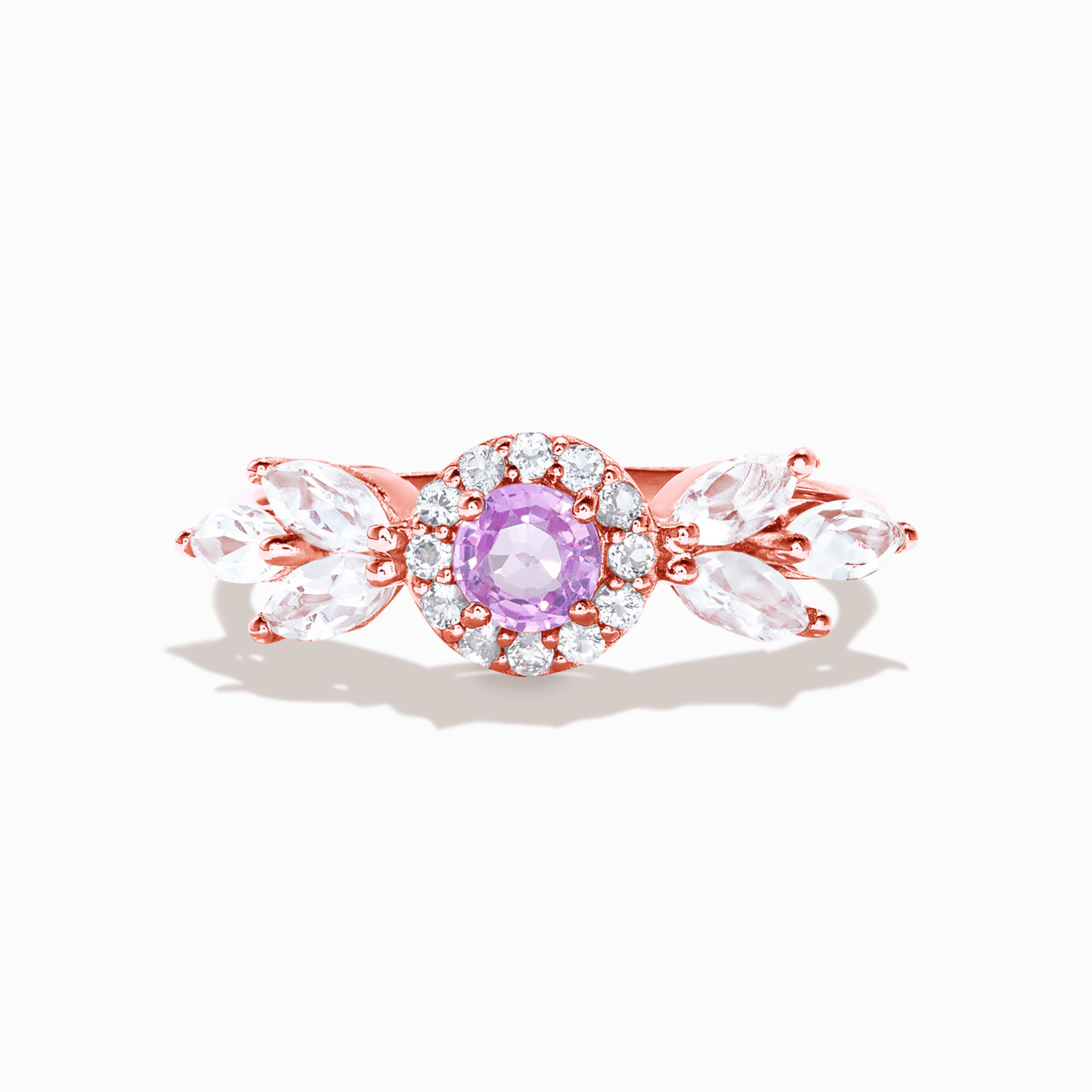 Bague Aurélia Saphir Rose en Vermeil Or Rose 18 carats