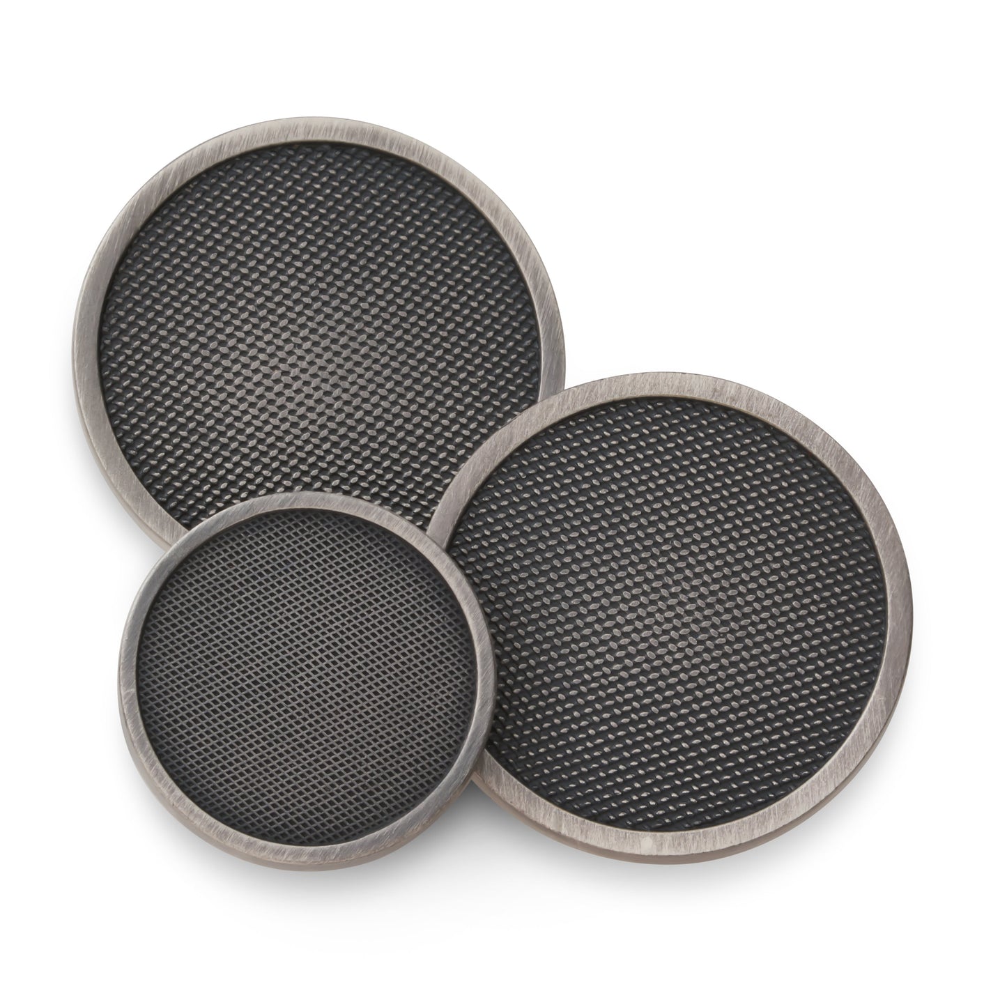 Diamond Weave Blazer Button Set In Antique Silver
