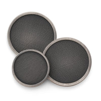 Diamond Weave Blazer Button Set In Antique Silver