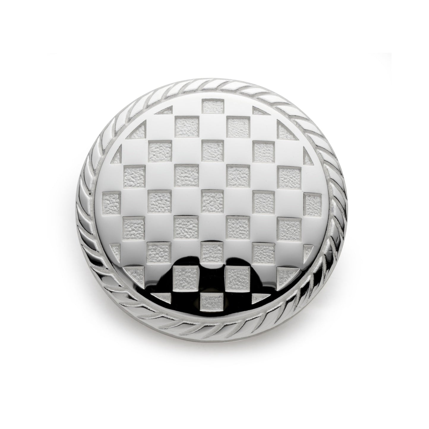 Checkerboard Blazer Button in Silver