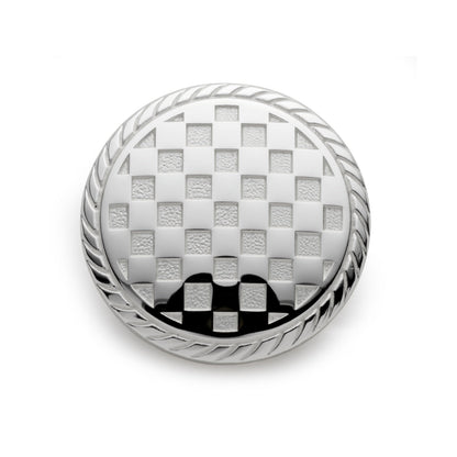 Checkerboard Blazer Button in Silver
