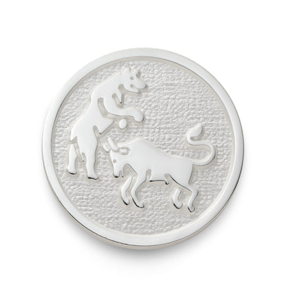Bull And Bear Blazer Button Set In Silver
