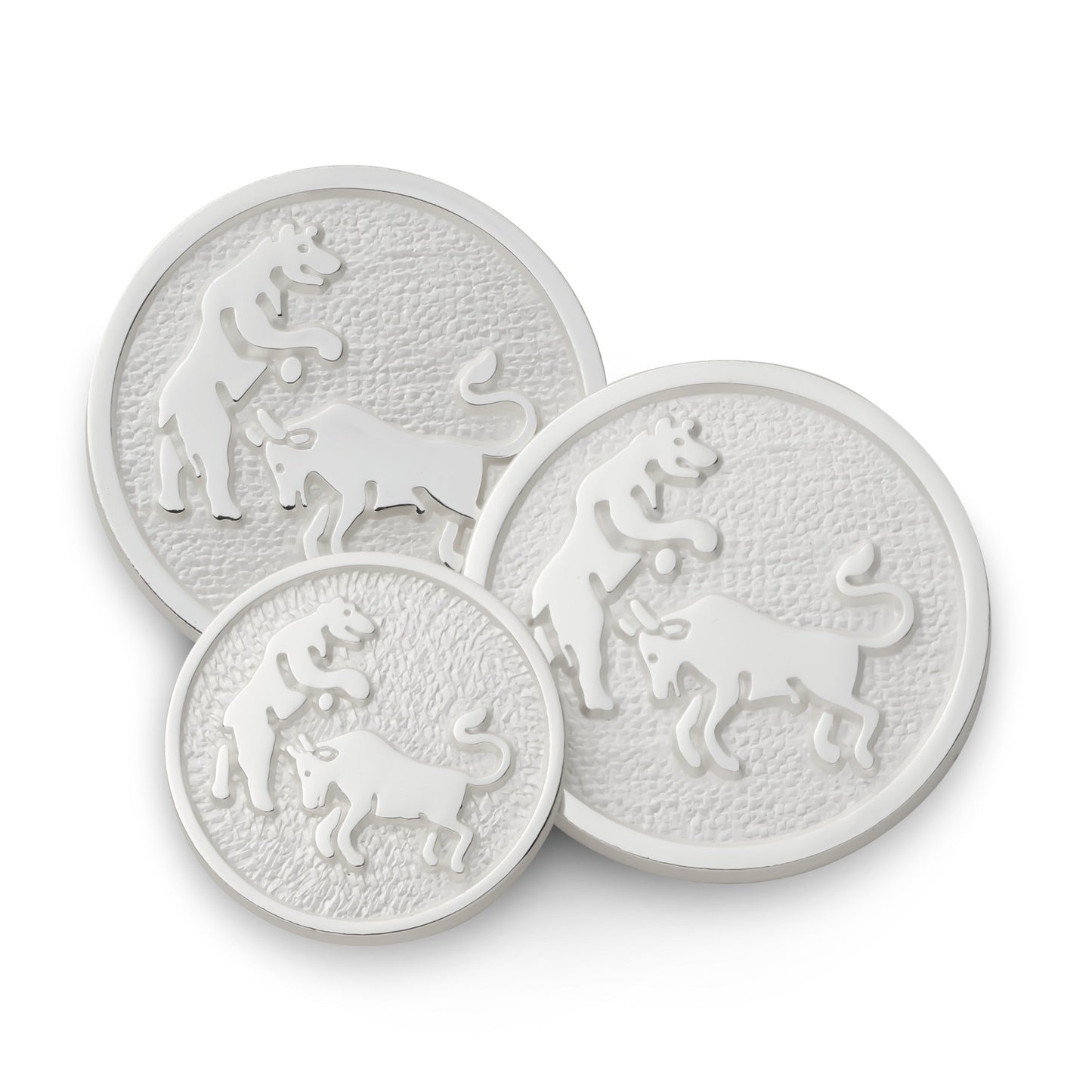 Bull And Bear Blazer Button In Silver