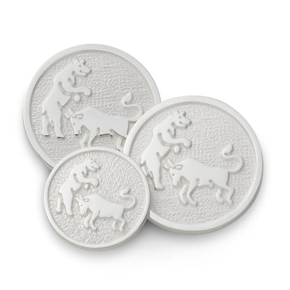 Bull And Bear Blazer Button In Silver