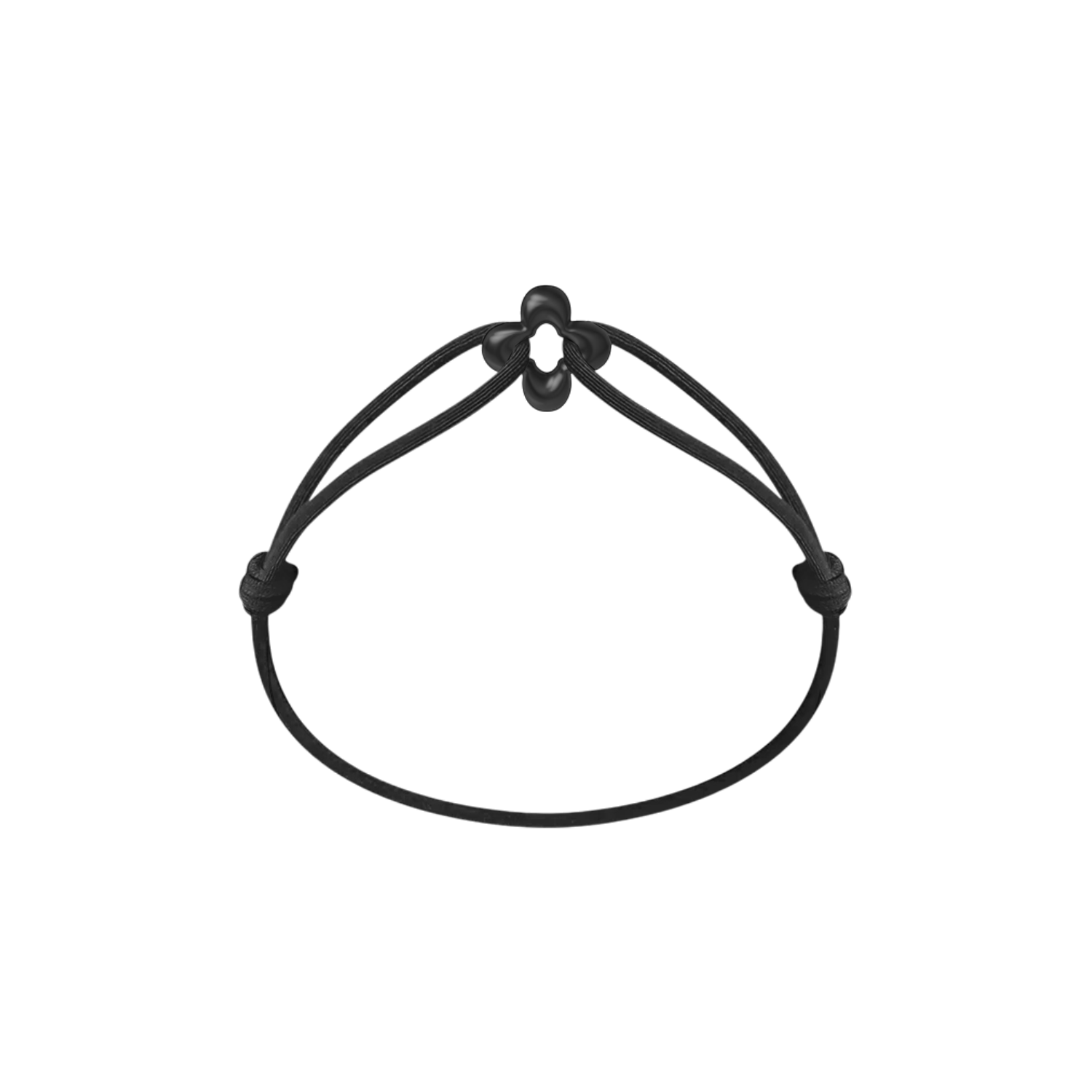 Mini Black Clover Cord Bracelet