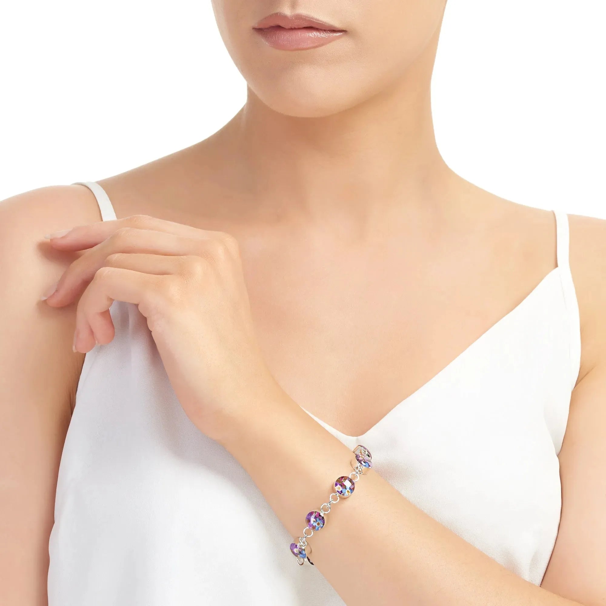 Purple Haze Round Charm Bracelet