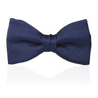 Navy Satin Silk Pre-Tied Bow Tie