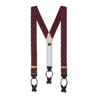 Wine & White Spot Moire Braces