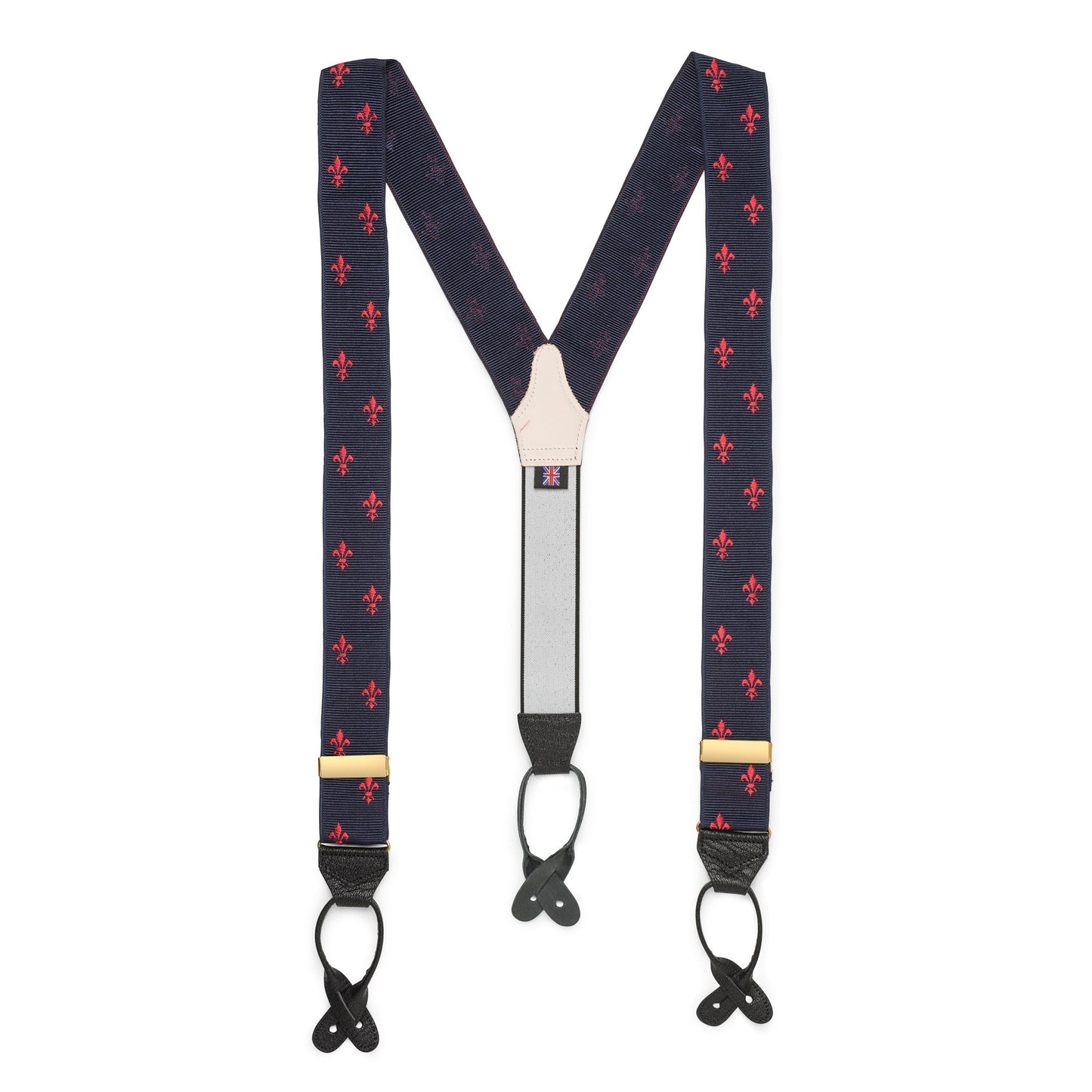 Fleur De Lys Braces In Navy