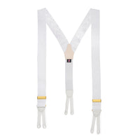 Silk Moire Braces In White