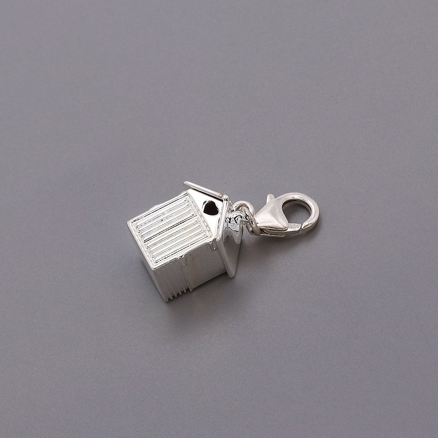 Beach Hut Personalised Silver Charm