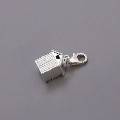 Beach Hut Personalised Silver Charm