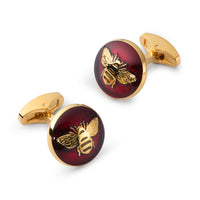 Bee Cufflinks In Red