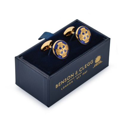 Celtic Cross Cufflinks In Royal Blue