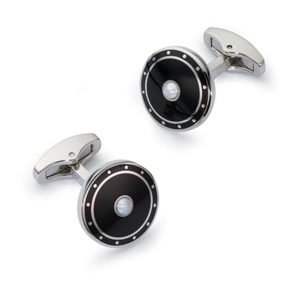 Halo Cufflinks In Onyx Black