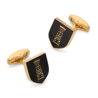 Heraldic Tower Shield Cufflinks In Onyx Black