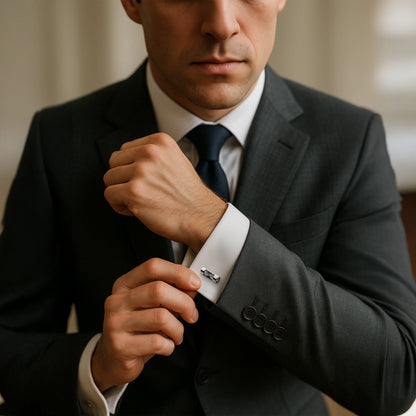 Hourglass Cufflinks In Silver