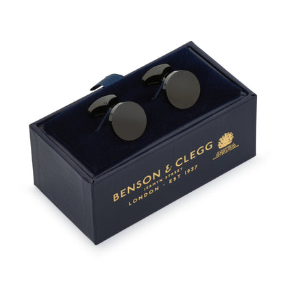 Round Cufflinks In Gun Metal