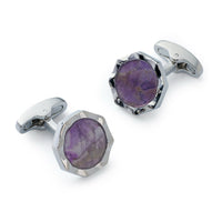 Signet Cufflinks In Amethyst