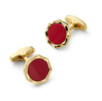 Signet Cufflinks In Red Jasper
