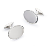 Sterling Silver British Hallmarked Oval Cufflinks