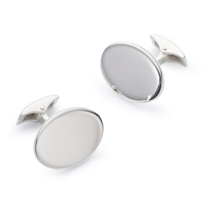 Sterling Silver British Hallmarked Oval Cufflinks