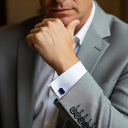 Contemporary Lapis Lazuli Cufflinks