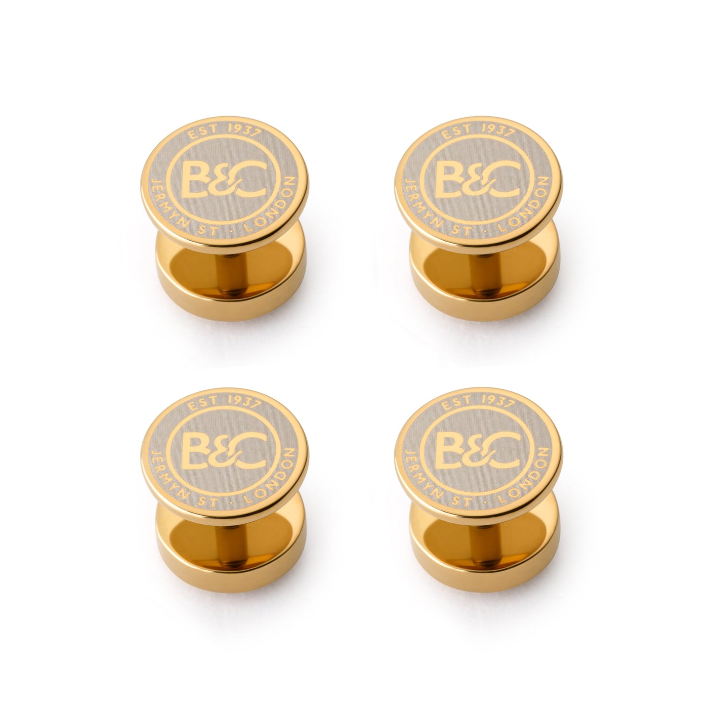 Mother Of Pearl Dress Studs In Gold