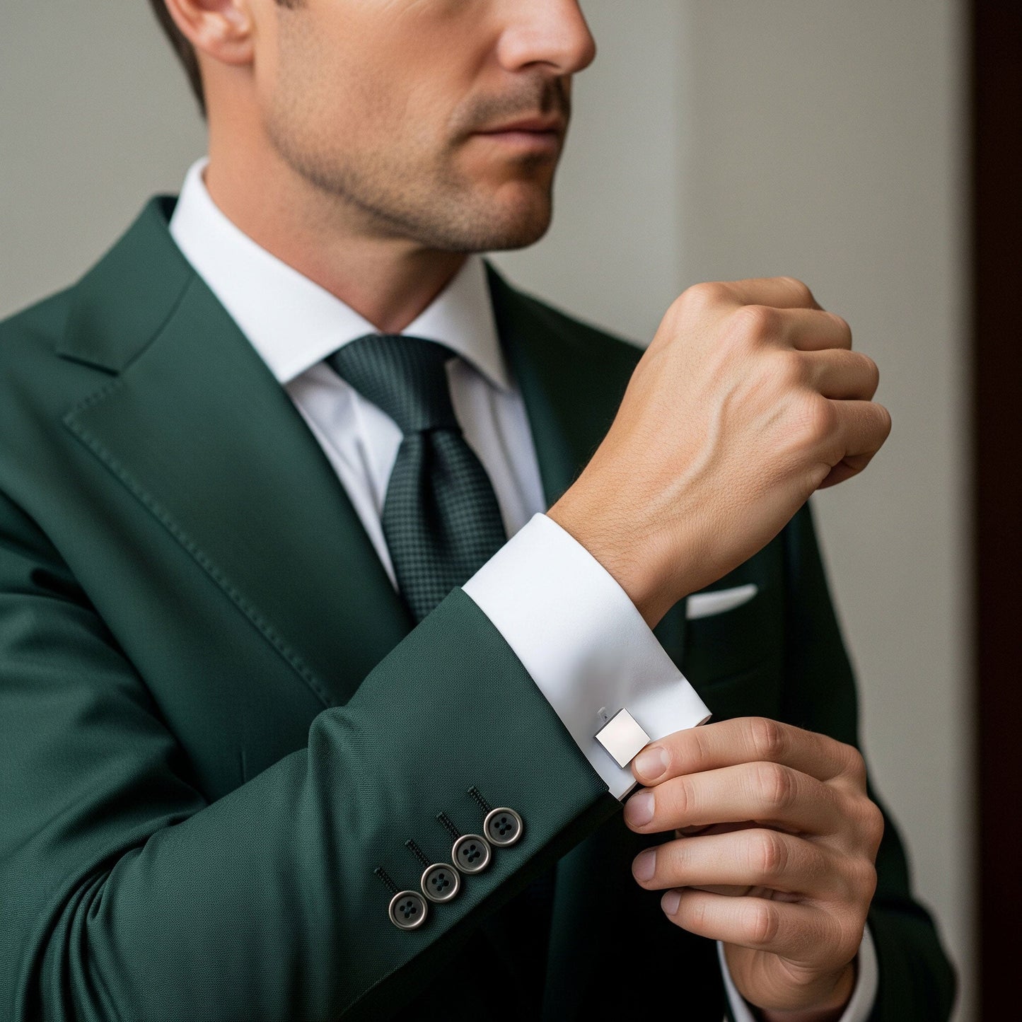 Square Cufflinks In Silver