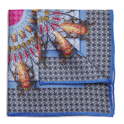 Beetle Parade Sky Pocket Square