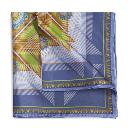 Edinburgh Saltire Waverley Blue Pocket Square