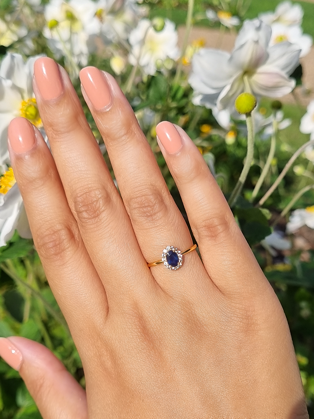 Bague Saphir Bleu en Vermeil Or 18 carats