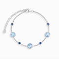 Bracelet saphir bleu et topaze bleue en argent sterling
