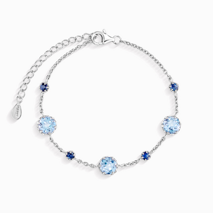 Blue Sapphire & Blue Topaz Bracelet in Sterling Silver - SJR London Timepiece