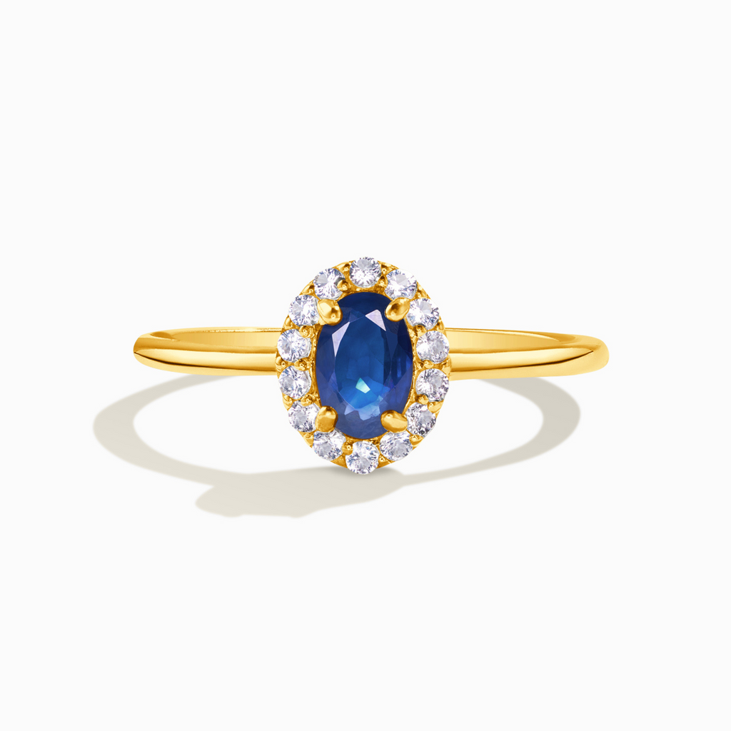 Bague Saphir Bleu en Vermeil Or 18 carats