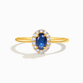 Bague Saphir Bleu en Vermeil Or 18 carats