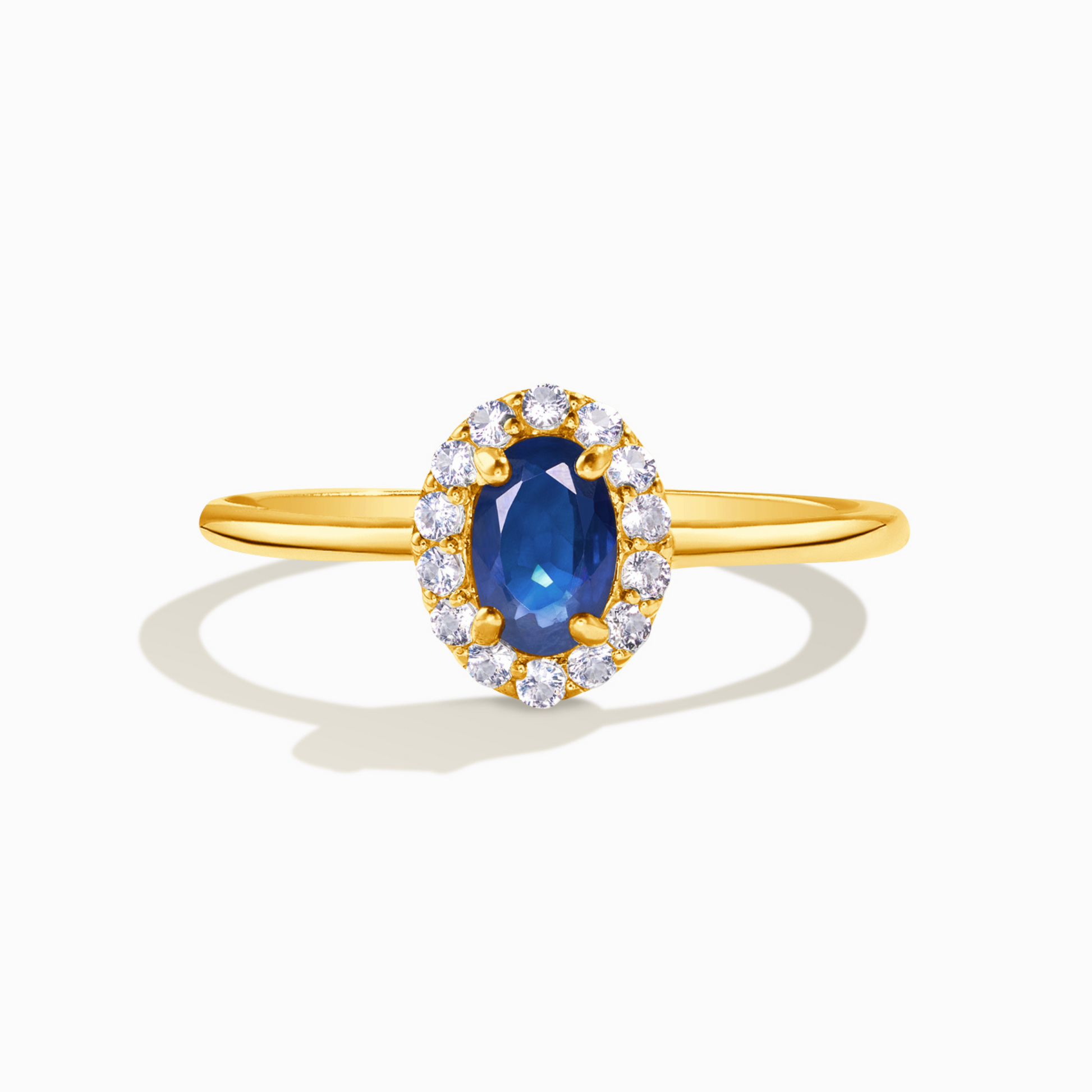Blue Sapphire Ring in 18k Gold Vermeil - SJR London Timepiece