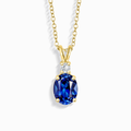 Collier Pendentif Saphir Bleu en Vermeil d'Or 18 carats
