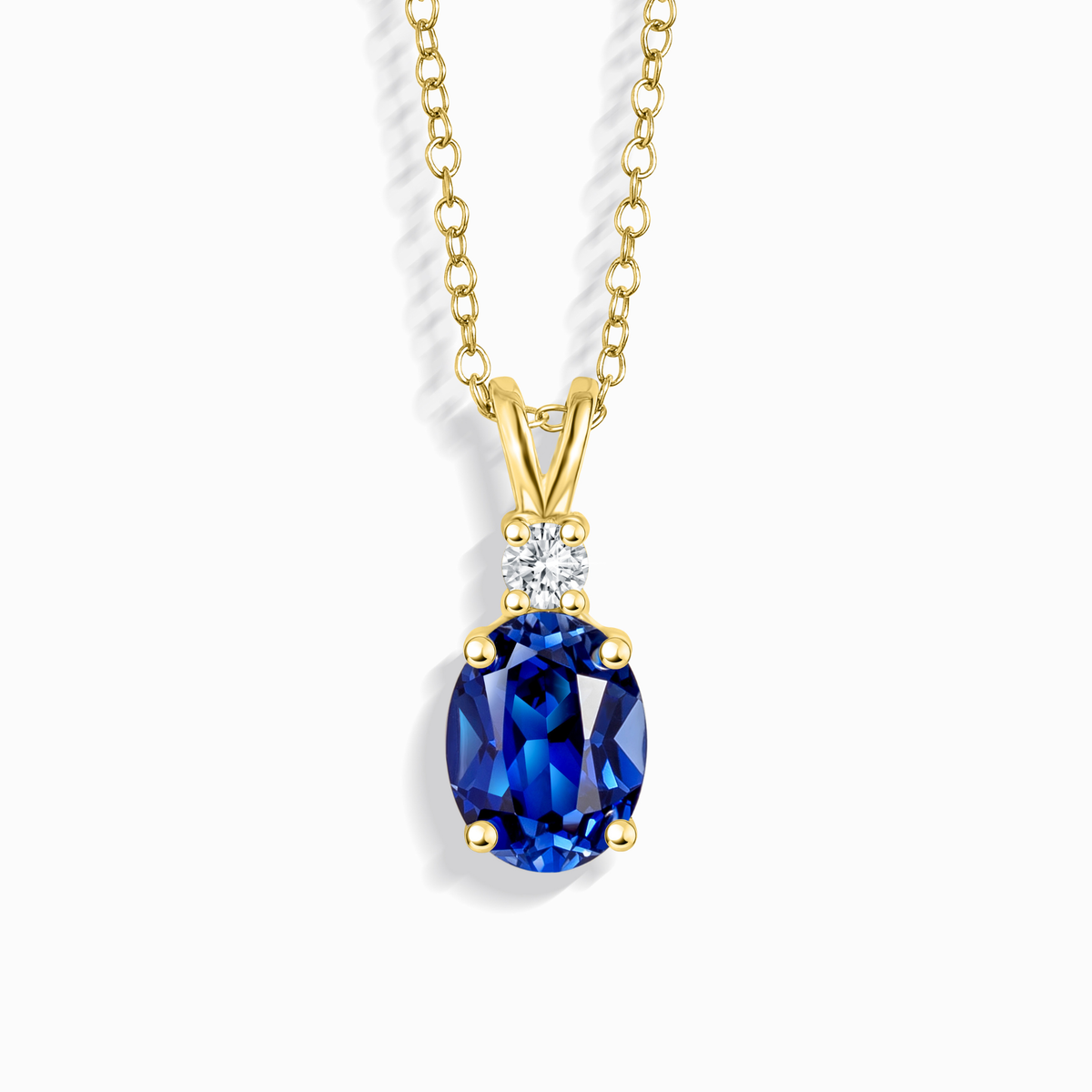 Collier Pendentif Saphir Bleu en Vermeil d'Or 18 carats
